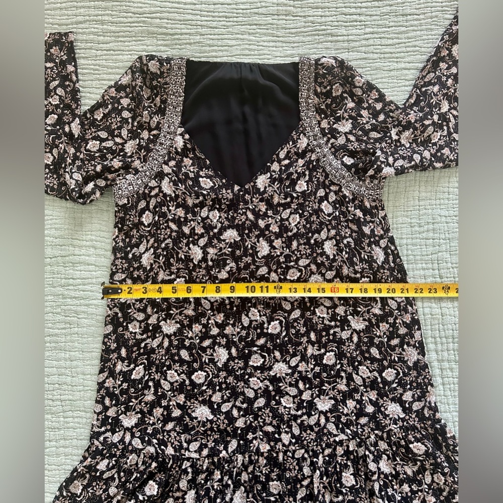 INTERMIX- Ariel Long Sleeve Floral Mini Dress - Picture 8 of 16